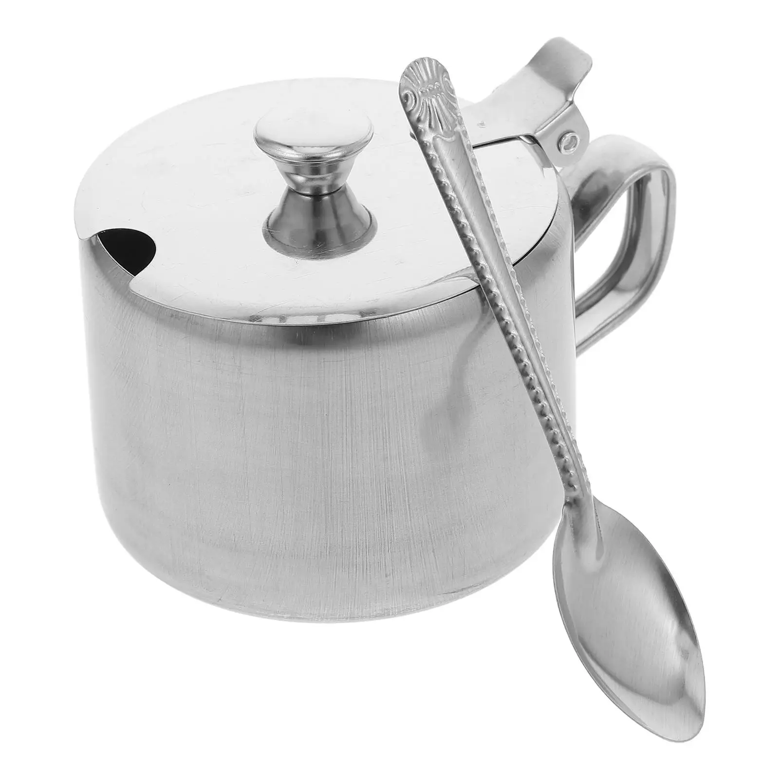 Stainless Steel Sugar Container Spice Jar with Lid Spoon Kitchen Condiment Holder Seasoning Bowl Spacesaving Design
Stainless Steel Sugar Container Spice Jar with Lid Spoon Kitchen Condiment Holder Seasoning Bowl Spacesaving Design
