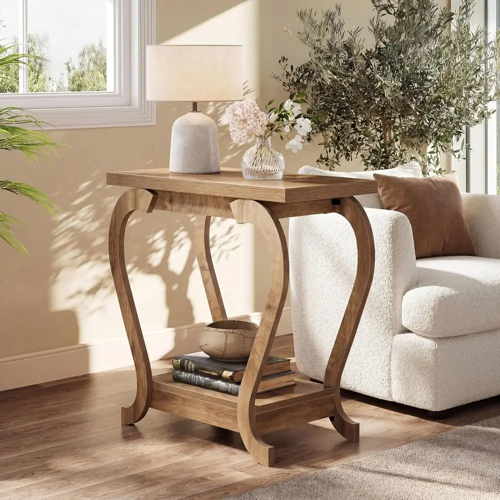 Rustic 2-Tier Wooden End Table with Storage for Small Spaces, 23.6 Inch Brown
Rustic 2-Tier Wooden End Table with Storage for Small Spaces, 23.6 Inch Brown