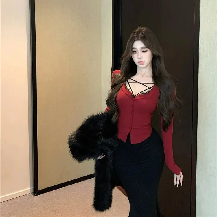 Winter new sexy new year res sweaters sweet hottie collar tie asymmetric hem pit striped sweater sweater
Winter new sexy new year res sweaters sweet hottie collar tie asymmetric hem pit striped sweater sweater