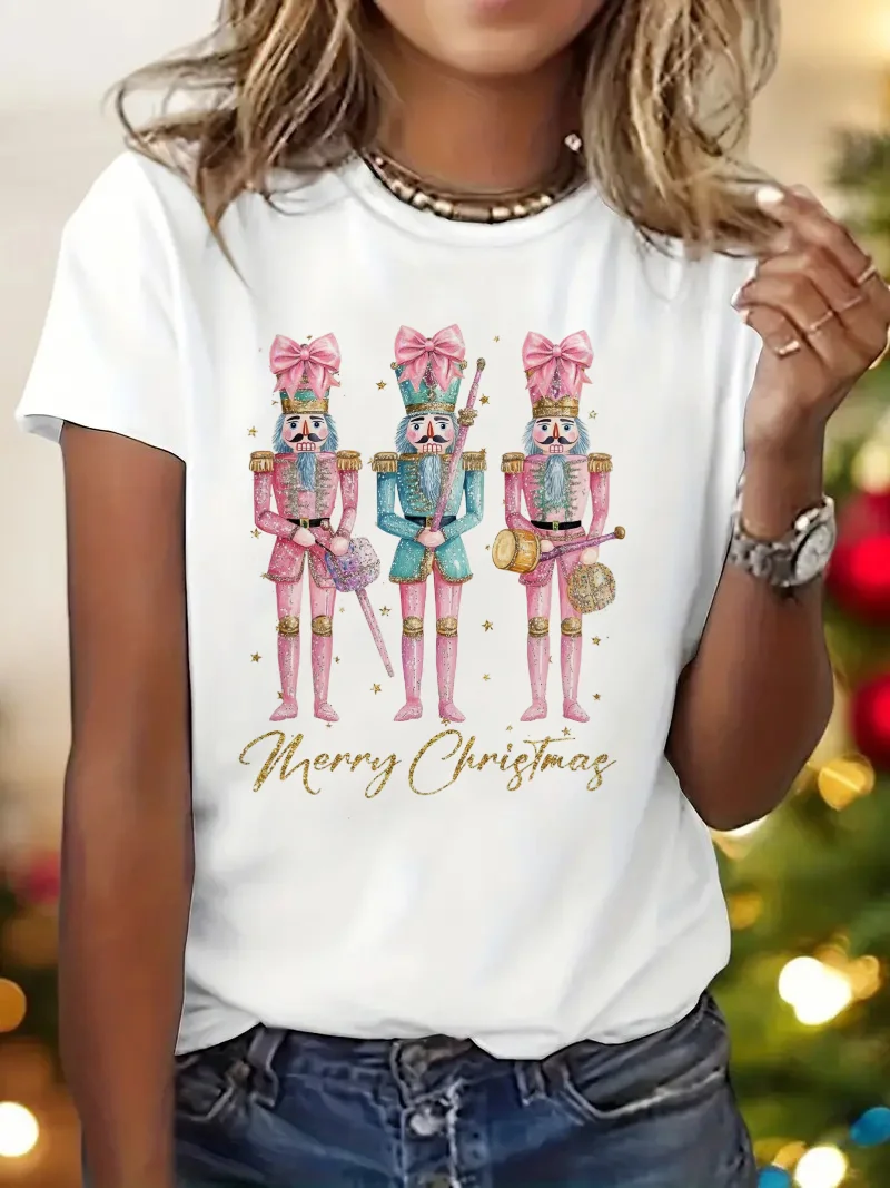 Women's Clothing Casual Women's Christmas and New Year Printed Polyester T-Shirt Short Sleeved 2025 Top Pattern Round Neck T-Shi
Women's Clothing Casual Women's Christmas and New Year Printed Polyester T-Shirt Short Sleeved 2025 Top Pattern Round Neck T-Shi