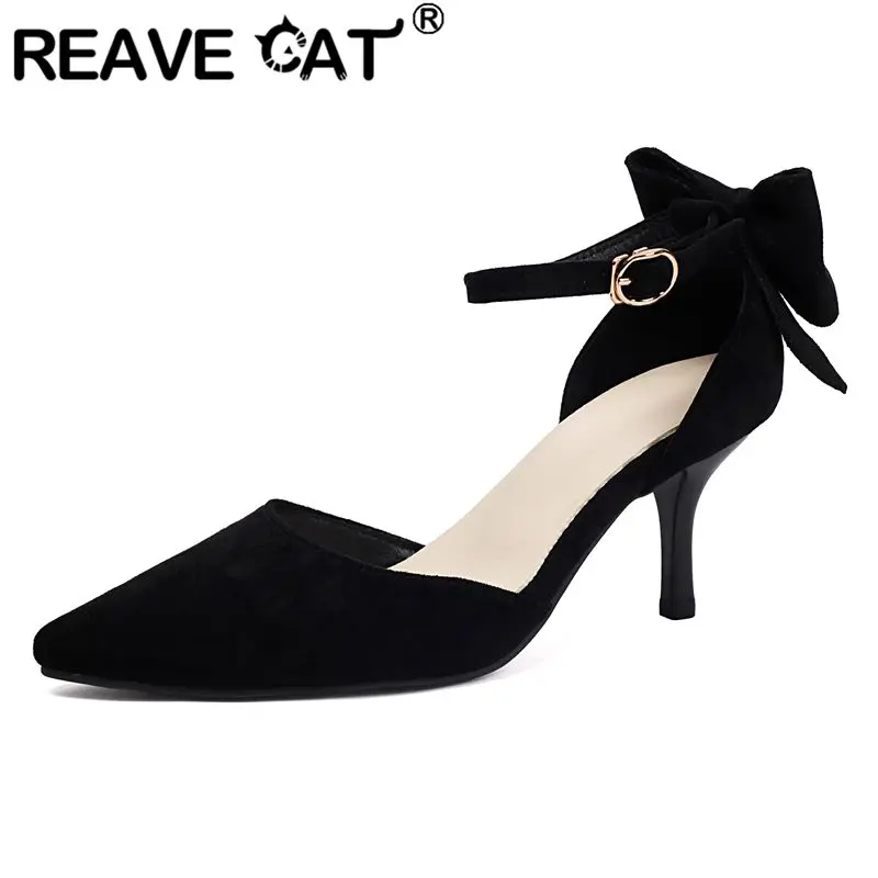 REAVE CAT 2026 Модные женские туфли-лодочки с острым носком на тонком каблуке 7,3 см, из замши с пряжкой и бантом, размеры 44, 45, 46
REAVE CAT 2026 Модные женские туфли-лодочки с острым носком на тонком каблуке 7,3 см, из замши с пряжкой и бантом, размеры 44, 45, 46