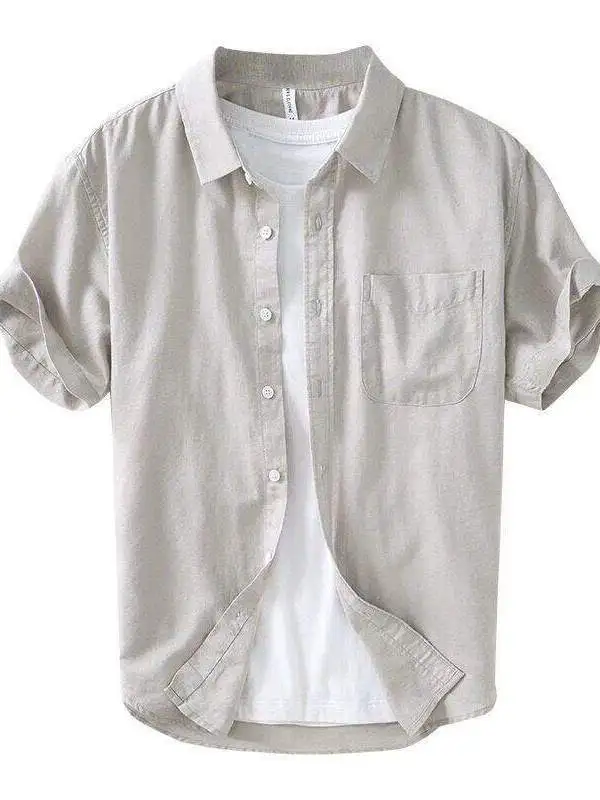 Loose Fit Linen Cotton Blend Short Sleeve Shirt Men's Summer Casual Thin Top Vintage Turn-down Collar Breathable Comfortable
Loose Fit Linen Cotton Blend Short Sleeve Shirt Men's Summer Casual Thin Top Vintage Turn-down Collar Breathable Comfortable