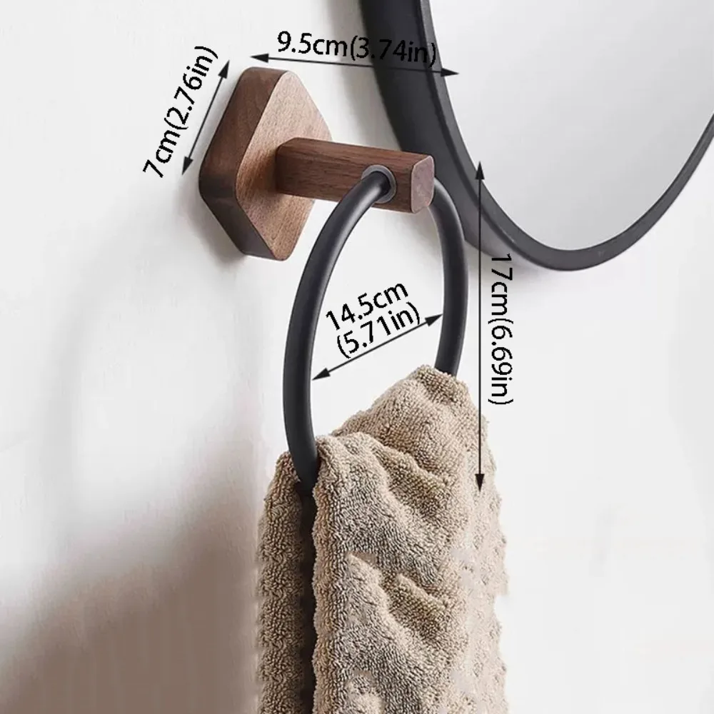 Round Design Portable Towel Racks Walnut Wood Beech Wood Towel Holder Rings Black Color White Color Wall Mounted Towel Holder
Round Design Portable Towel Racks Walnut Wood Beech Wood Towel Holder Rings Black Color White Color Wall Mounted Towel Holder