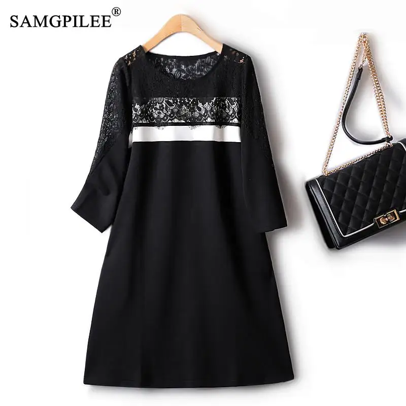 European Station Female Dress Lace Stitching Contrast Color Elastic Mid-length Slimming Autumn 2022 Elegant Dresses For Women
European Station Female Dress Lace Stitching Contrast Color Elastic Mid-length Slimming Autumn 2022 Elegant Dresses For Women