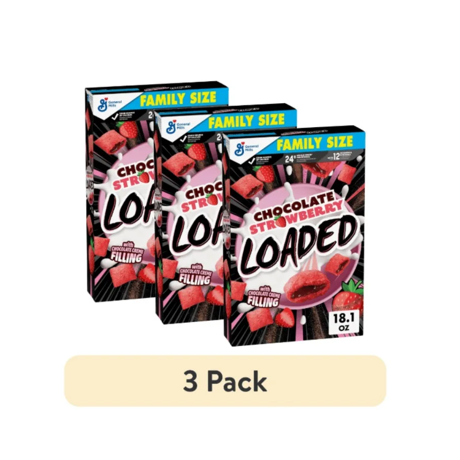 3 pack Chocolate Strawberry Loaded Cereal with Chocolate Creme Flavored Filling 18.1 oz
3 pack Chocolate Strawberry Loaded Cereal with Chocolate Creme Flavored Filling 18.1 oz