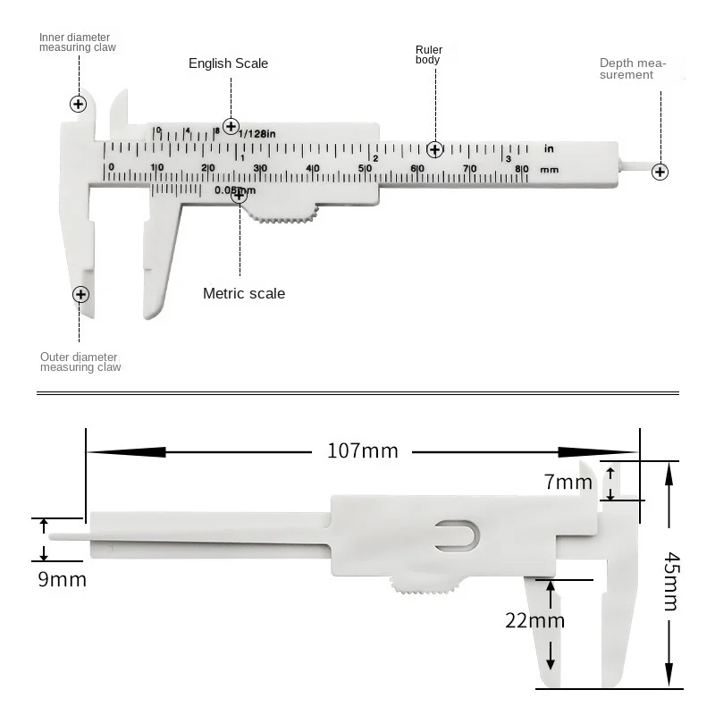 400pcs 0-80mm Double Scale Plastic Vernier Caliper Stationery Measuring Student Caliper Mini Measuring Tool
400pcs 0-80mm Double Scale Plastic Vernier Caliper Stationery Measuring Student Caliper Mini Measuring Tool