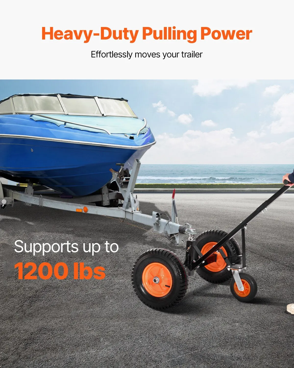 Heavy-Duty Trailer Dolly, 1200lbs Tongue Weight Capacity, Carbon Steel Trailer Mover With 2 Inch Ball, 15.2 Inch Pneumatic
Heavy-Duty Trailer Dolly, 1200lbs Tongue Weight Capacity, Carbon Steel Trailer Mover With 2 Inch Ball, 15.2 Inch Pneumatic