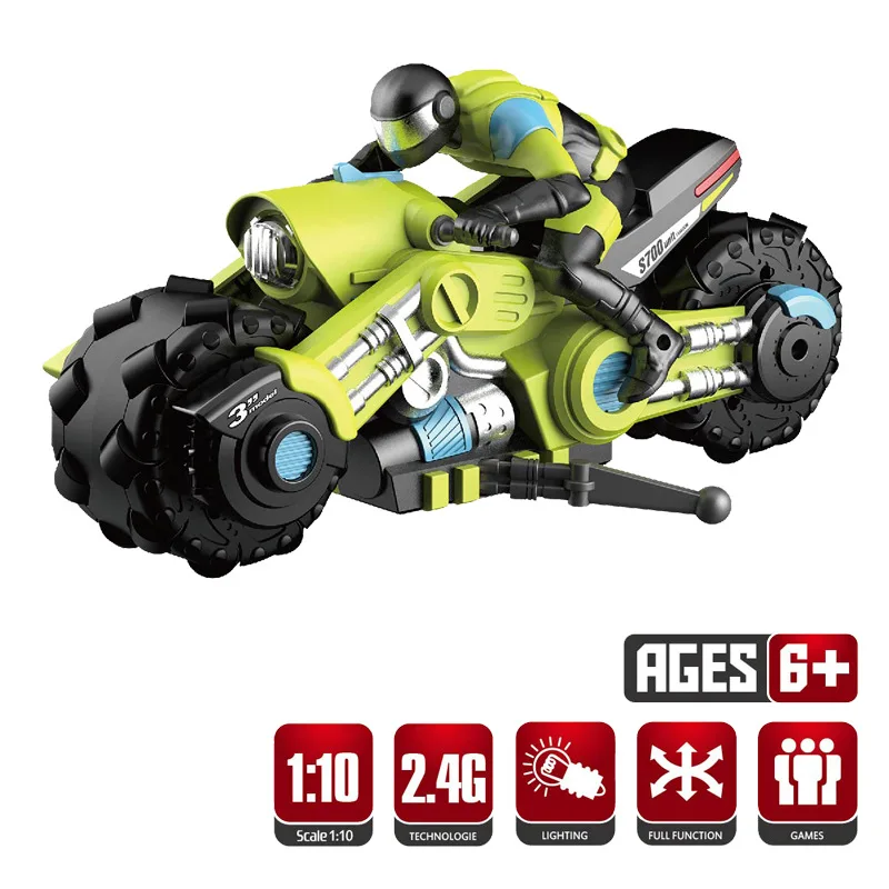 Remote Control Vehicle 2.4g Rc 1:10 Stunt Motorcycle Rc Spin Drift Vehicle Remote Control Racing Electric Motorcycle Boy Toys
Remote Control Vehicle 2.4g Rc 1:10 Stunt Motorcycle Rc Spin Drift Vehicle Remote Control Racing Electric Motorcycle Boy Toys