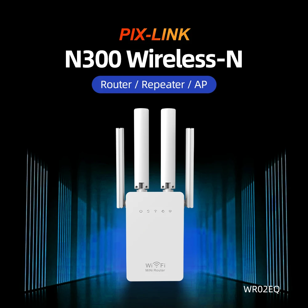 PIX-LINK LV-WR02EQ N300 WiFi Repeater 300Mbps 2.4G 3 in 1 Router/AP Mode Wall Penetration Mini Router Portable Plug
PIX-LINK LV-WR02EQ N300 WiFi Repeater 300Mbps 2.4G 3 in 1 Router/AP Mode Wall Penetration Mini Router Portable Plug