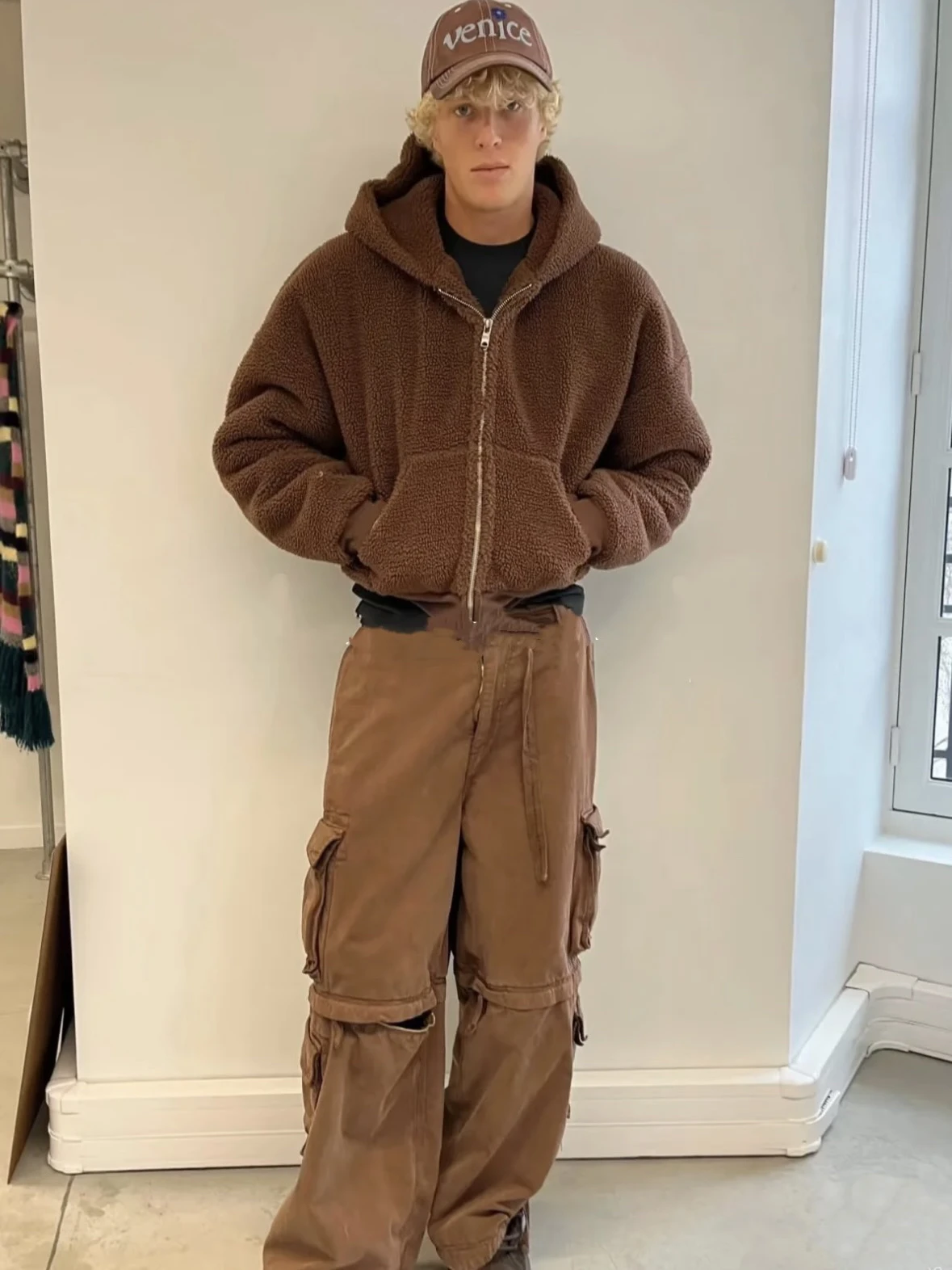 Brown Lamb Fur Lined Hooded Zipper Jaet Men's CORTIS Cotton Coat Thiened Warm Long Sve Roast Fce Youth Casual Wear
Brown Lamb Fur Lined Hooded Zipper Jaet Men's CORTIS Cotton Coat Thiened Warm Long Sve Roast Fce Youth Casual Wear