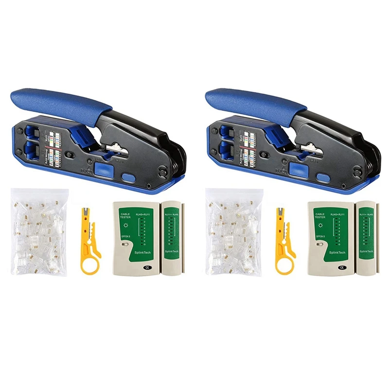 Тестер сетевого кабеля RJ45, обжимной инструмент, набор инструментов CAT5 CAT5E CAT6, обжимной инструмент, 100 шт. RJ45 CAT6 разъем
Тестер сетевого кабеля RJ45, обжимной инструмент, набор инструментов CAT5 CAT5E CAT6, обжимной инструмент, 100 шт. RJ45 CAT6 разъем