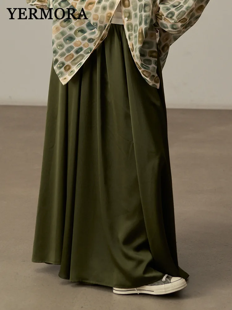 YERMORA High Elastic Waist Green Acetate Satin A-line Half Body Skirt For Women Loose Fashion Tide Spring Summer 2025 New
YERMORA High Elastic Waist Green Acetate Satin A-line Half Body Skirt For Women Loose Fashion Tide Spring Summer 2025 New