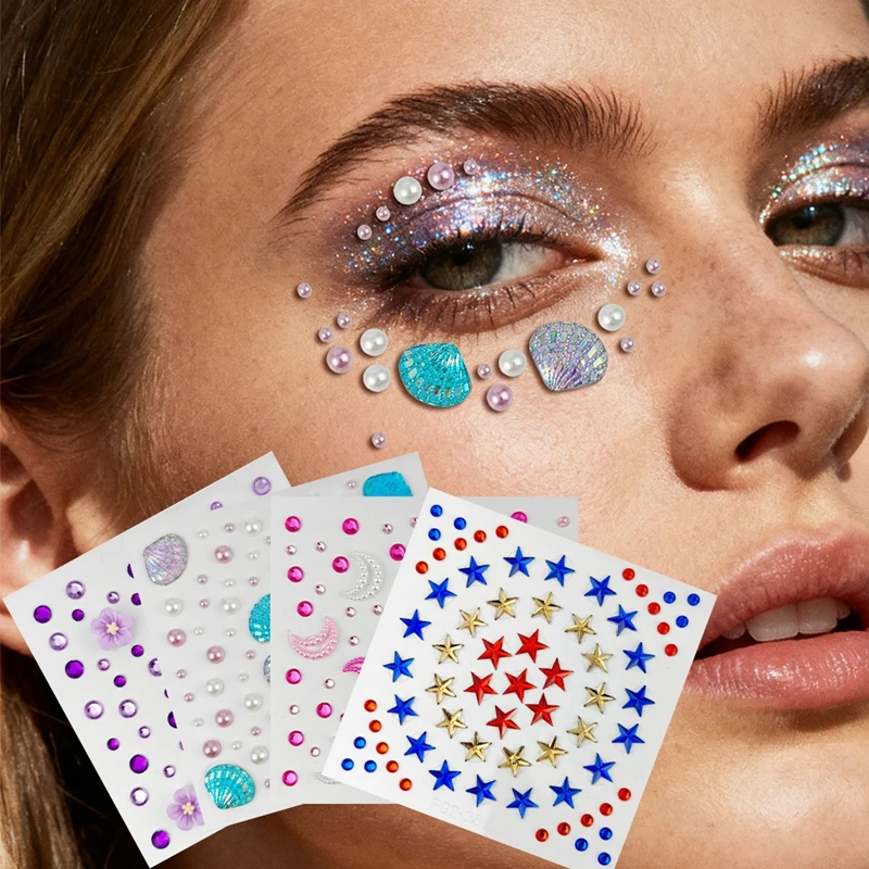 3D-наклейки для лица с жемчугом и стразами, сверкающие временные татуировки в стиле русалки, DIY-украшения для тела, сценический макияж, стразы
3D-наклейки для лица с жемчугом и стразами, сверкающие временные татуировки в стиле русалки, DIY-украшения для тела, сценический макияж, стразы 
