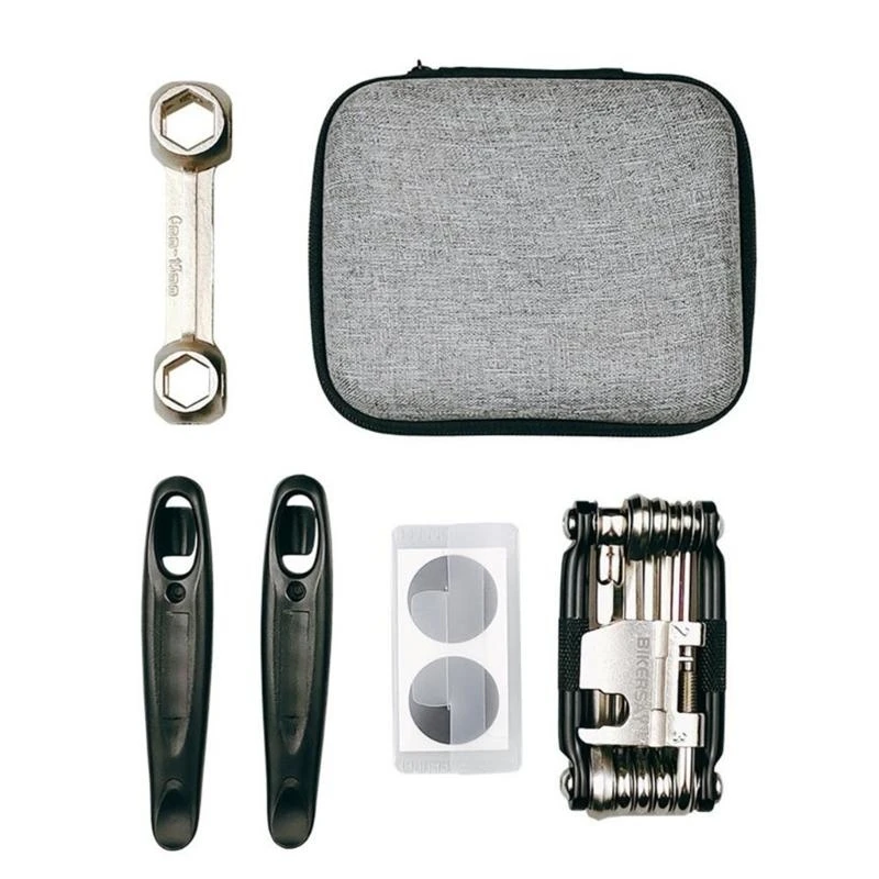 Portable Bike Tire Repairs Tool Set MultiFunctional Puncture Maintenances Tool Bicycles Fix Tire Tool Set with Bag
Portable Bike Tire Repairs Tool Set MultiFunctional Puncture Maintenances Tool Bicycles Fix Tire Tool Set with Bag