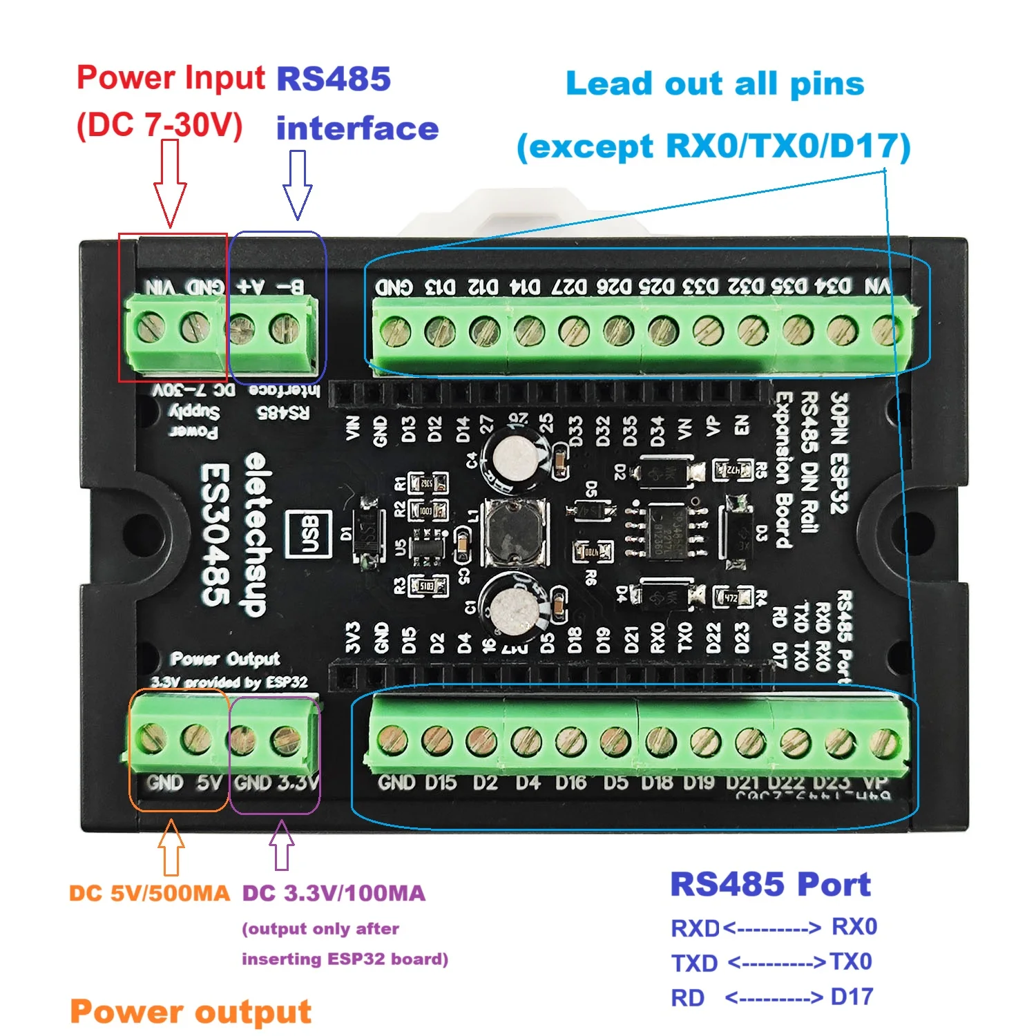 Плата разработки ESP32 с WIFI Bluetooth, главным ведомым устройством RS485 и модулем PLC 485 AI AO DI DO
Плата разработки ESP32 с WIFI Bluetooth, главным ведомым устройством RS485 и модулем PLC 485 AI AO DI DO