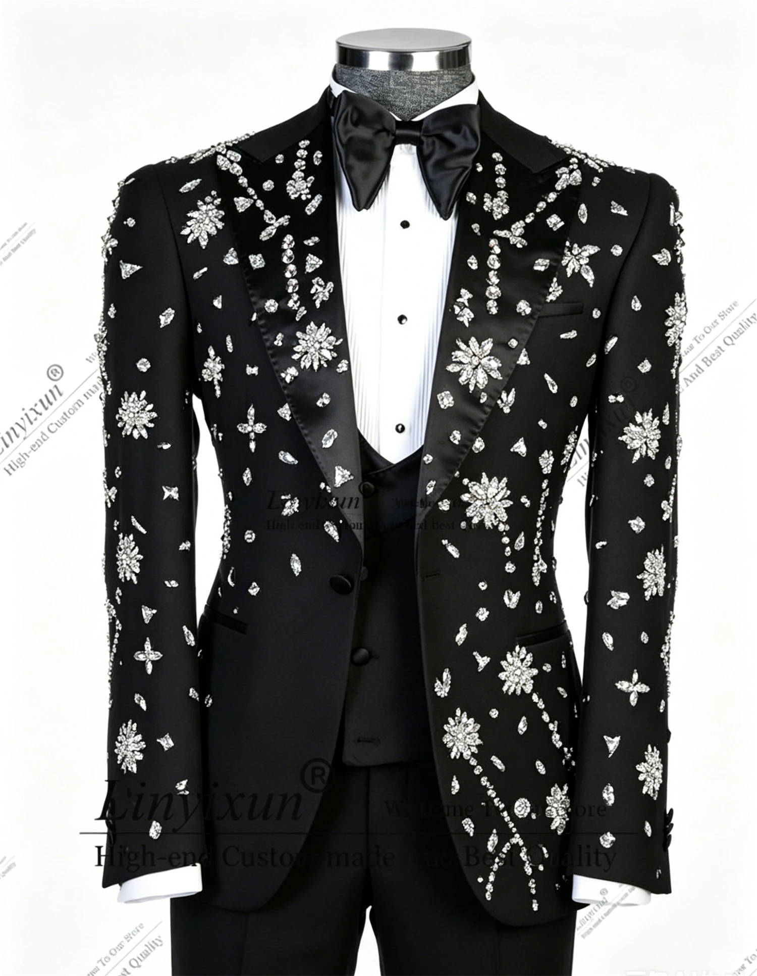 Elegant Suit Men Beaded Male Blazer Pants 3 Piece Custom Made Man Slim Business Party Tuxedo Attire men's suits and separates
Elegant Suit Men Beaded Male Blazer Pants 3 Piece Custom Made Man Slim Business Party Tuxedo Attire men's suits and separates