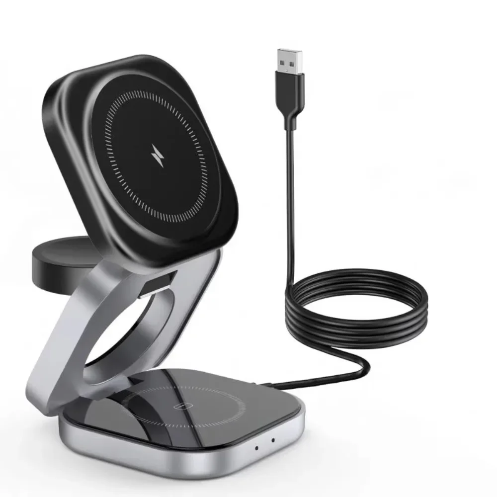 Portable foldable 3 in 1 wireless magnetic phone charger stand 15W wireless charger fast charging for iphone
Portable foldable 3 in 1 wireless magnetic phone charger stand 15W wireless charger fast charging for iphone