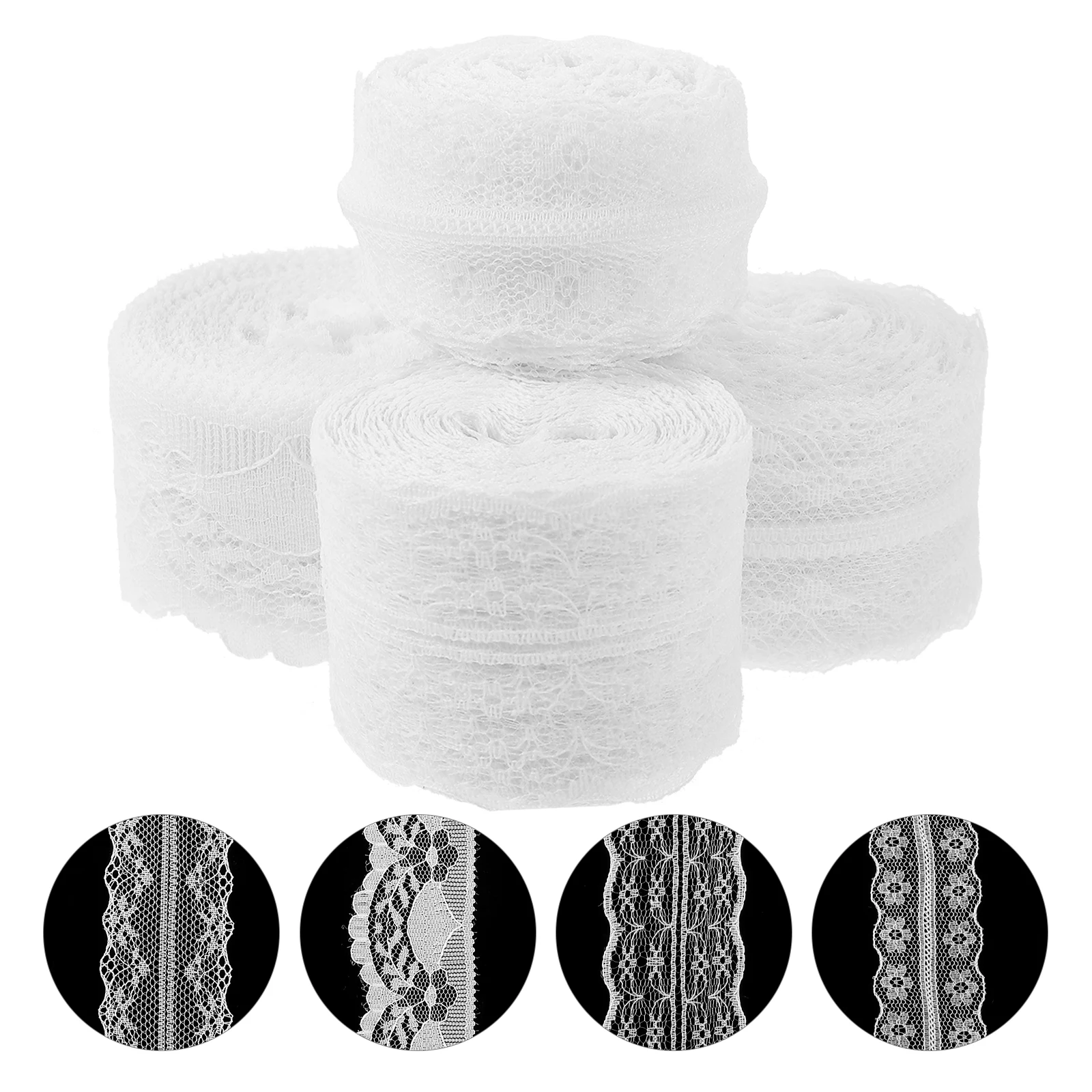 White Embroidery Lace Trim 4 Rolls 10m DIY Decorative Fabric for Clothing Dress Lingerie Curtain Tablecloth Gifts Packaging
White Embroidery Lace Trim 4 Rolls 10m DIY Decorative Fabric for Clothing Dress Lingerie Curtain Tablecloth Gifts Packaging