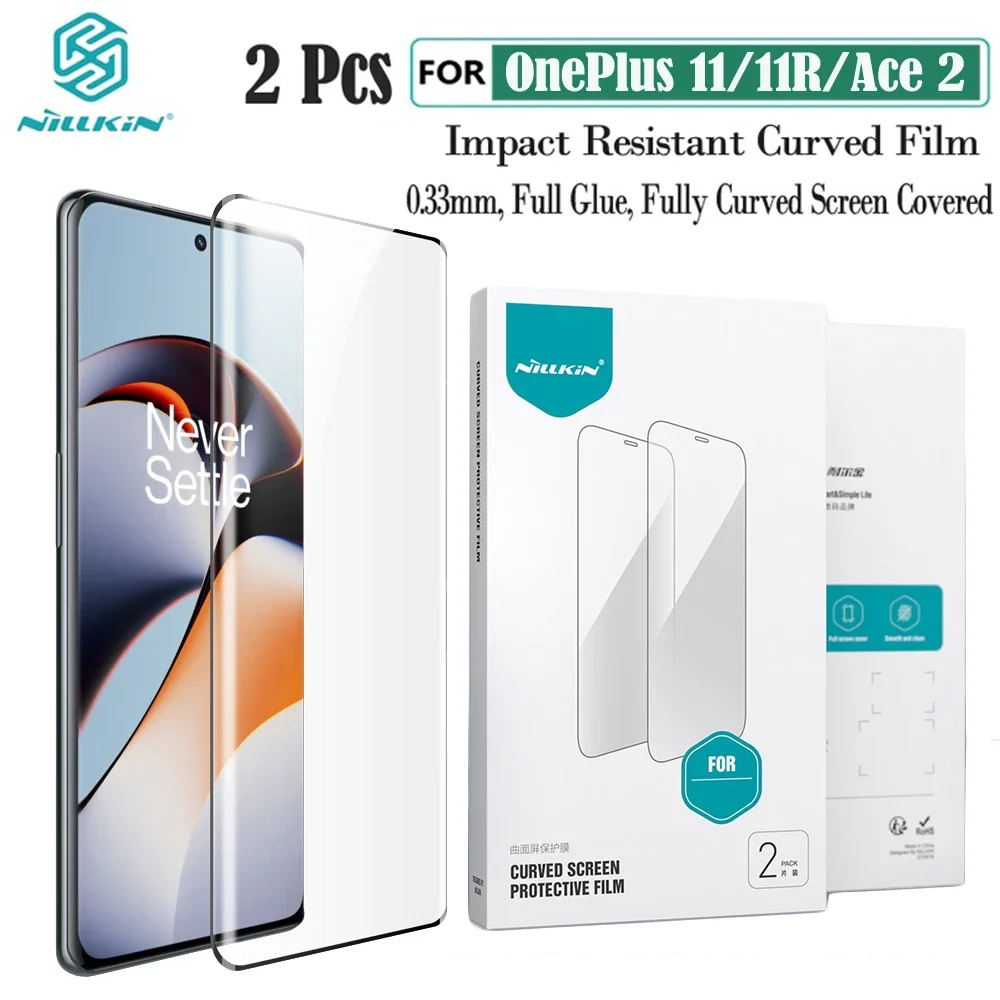 2Pcs For OnePlus 11 11R Soft Film For Curved Screens Nillkin Impact Resistant Film Screen Protector For One Plus Ace 2 Ace2
2Pcs For OnePlus 11 11R Soft Film For Curved Screens Nillkin Impact Resistant Film Screen Protector For One Plus Ace 2 Ace2