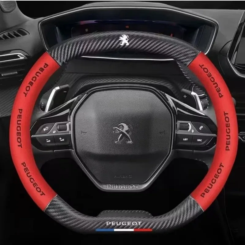 Nappa Car Carbon Fiber Steering Wheel Cover Non-Slip Grip For Peugeot 4008 508L 5008 408 2008 3008 308S e2008 301 Auto Accessory
Nappa Car Carbon Fiber Steering Wheel Cover Non-Slip Grip For Peugeot 4008 508L 5008 408 2008 3008 308S e2008 301 Auto Accessory