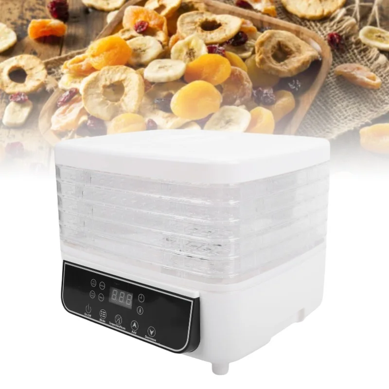 160W Food Dehydrator Machine Touch Control 6 Tray Electric Food Dryer with Adjustable Temperature Timer for Meat Fruit Vegetable
160W Food Dehydrator Machine Touch Control 6 Tray Electric Food Dryer with Adjustable Temperature Timer for Meat Fruit Vegetable