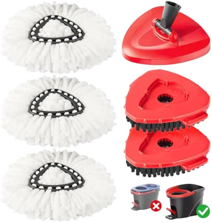 6-in-1 Mop Head Replacement Set for EasyWring System, Includes Base and Multiple Heads for Home Cleaning
6-in-1 Mop Head Replacement Set for EasyWring System, Includes Base and Multiple Heads for Home Cleaning