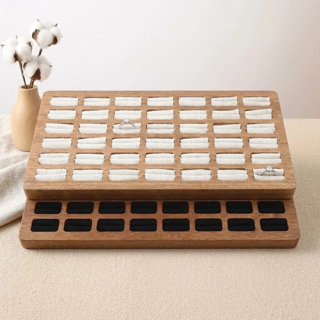 Sapele Wood 42-Slot Jewelry Organizer Tray – Display Case for Rings, Earrings & Diamond Studs, Solid Wood Storage Box
Sapele Wood 42-Slot Jewelry Organizer Tray – Display Case for Rings, Earrings & Diamond Studs, Solid Wood Storage Box
