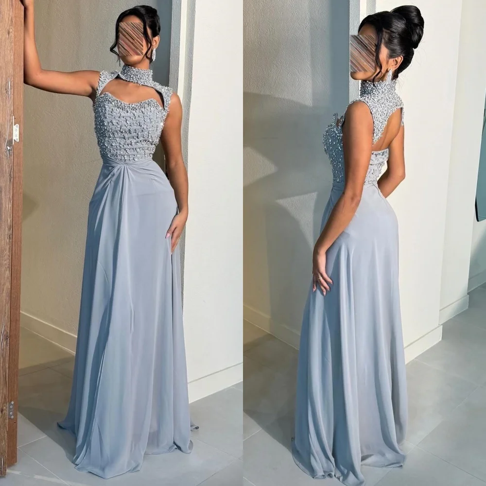 Customized Modern Style Fashion Chiffon Beading Pleat Straight High Collar Long Dresses Bespoke Occasion Dresses Intricate Sexy
Customized Modern Style Fashion Chiffon Beading Pleat Straight High Collar Long Dresses Bespoke Occasion Dresses Intricate Sexy