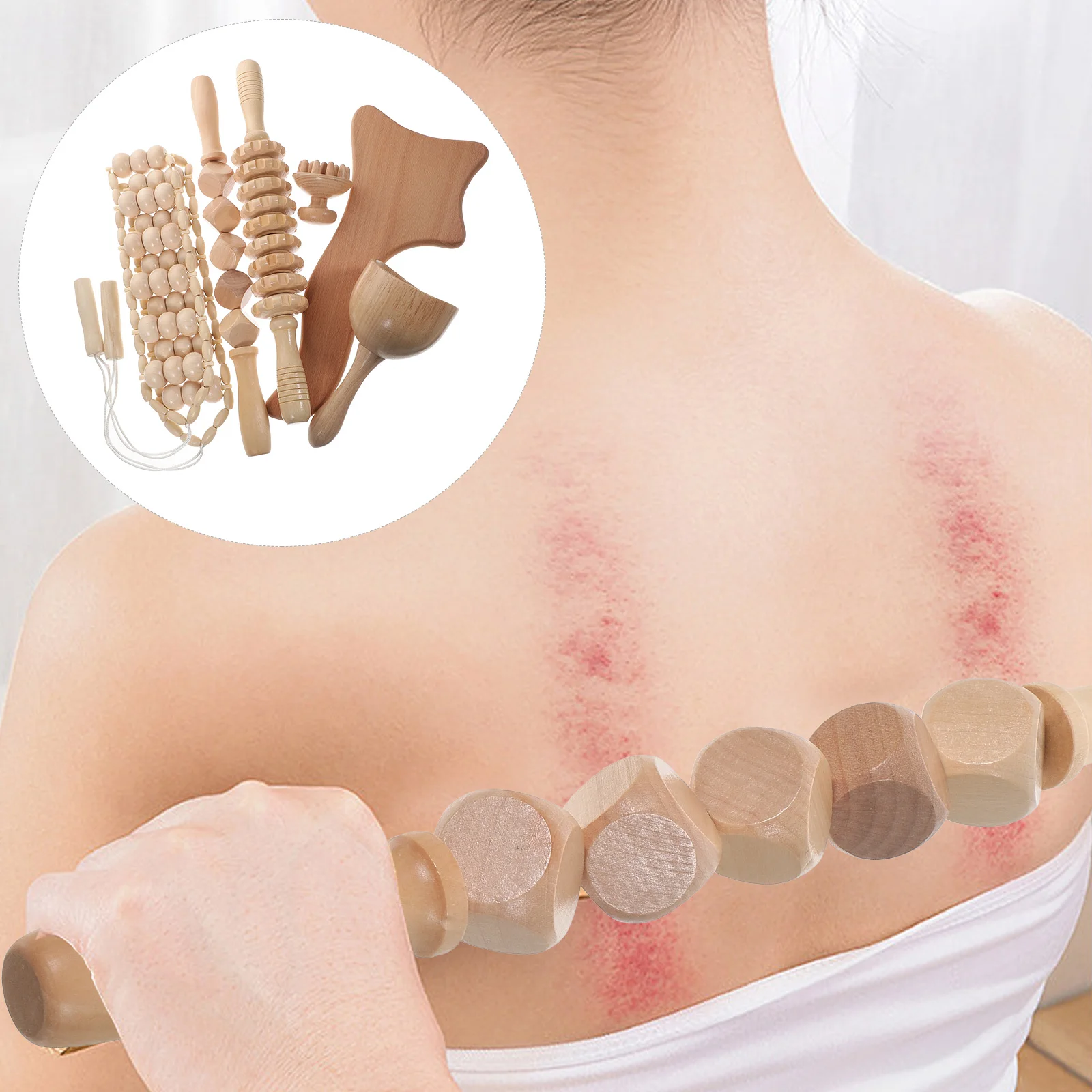 6 Pcs Massage Tool Set Wood Therapy Massager Back Stick Roller Cups Shaping Tools Body Relief Fatigue Soothing Long Office Work
6 Pcs Massage Tool Set Wood Therapy Massager Back Stick Roller Cups Shaping Tools Body Relief Fatigue Soothing Long Office Work