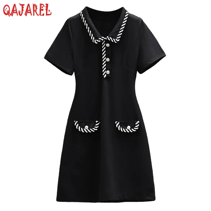 Summer Black Short Sleeve Polo Collar Mini Dress Women Kroean Vintage Hepburn Party Dress 2024 Elegant Bodycon Office Lady Dress
Summer Black Short Sleeve Polo Collar Mini Dress Women Kroean Vintage Hepburn Party Dress 2024 Elegant Bodycon Office Lady Dress