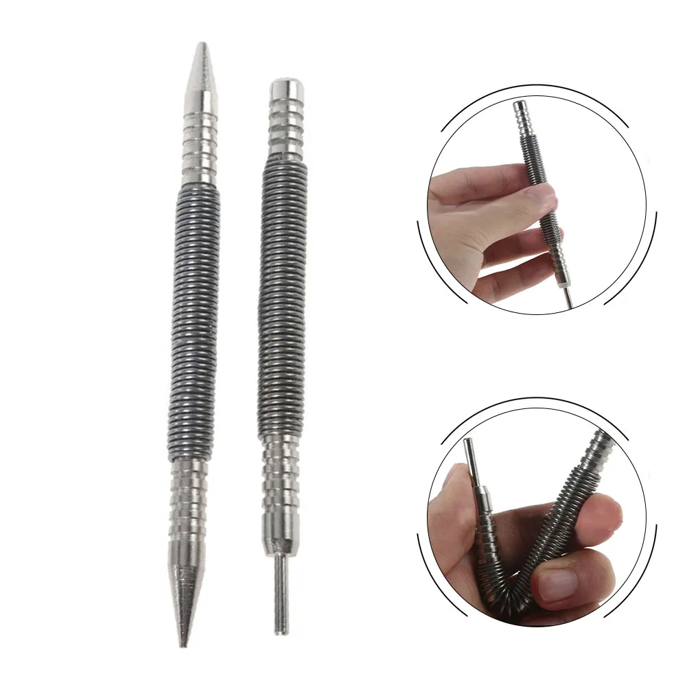 2Pcs Hammerless Punch Spring Tool Nail Set Center Holes Punch Metal Loaded Marking Tools 12.2/13.5cm For Renovation Construction
2Pcs Hammerless Punch Spring Tool Nail Set Center Holes Punch Metal Loaded Marking Tools 12.2/13.5cm For Renovation Construction
