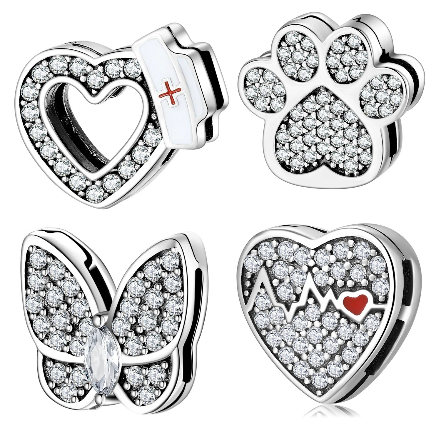 925 Sterling Silver Sparkling Charms CZ Flower Hearts Clip Beads Fit Women Reflection Charm Bracelet Bead Jewelry Making
925 Sterling Silver Sparkling Charms CZ Flower Hearts Clip Beads Fit Women Reflection Charm Bracelet Bead Jewelry Making