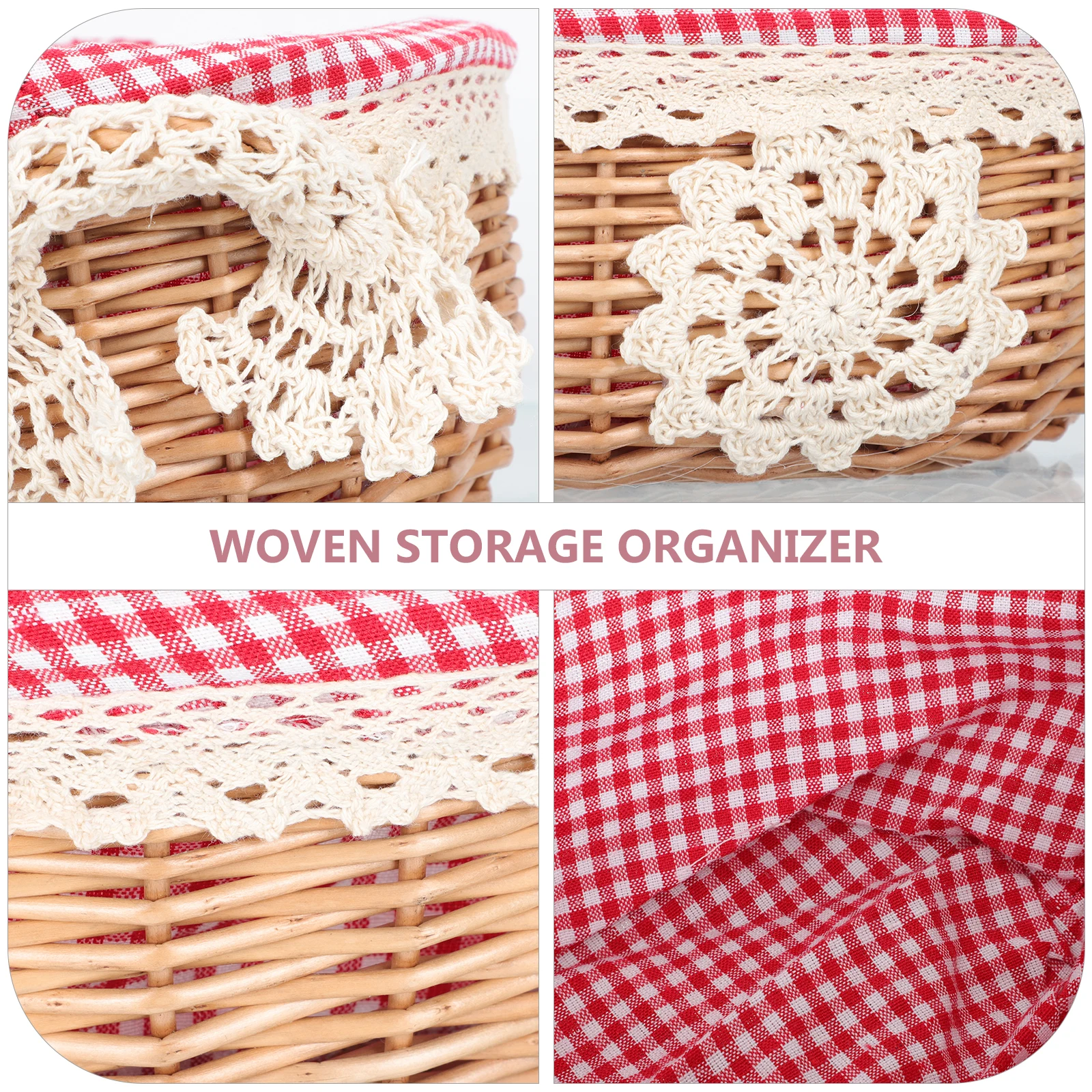 Vegetable Woven Storage Basket Picnic Food Organizer Linen Lined Sundries Container Rattan Basket For Kitchen Home Office Use
Vegetable Woven Storage Basket Picnic Food Organizer Linen Lined Sundries Container Rattan Basket For Kitchen Home Office Use
