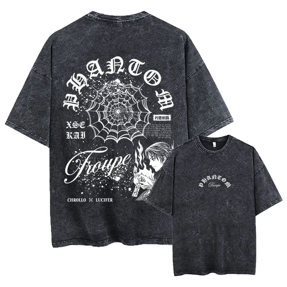 Anime Hunter X Hunter Vintage Washed T Shirt Phantom Troupe Spider Chrollo Lucilfer Graphic T-shirt Men 90s Manga Retro T-shirts
Anime Hunter X Hunter Vintage Washed T Shirt Phantom Troupe Spider Chrollo Lucilfer Graphic T-shirt Men 90s Manga Retro T-shirts