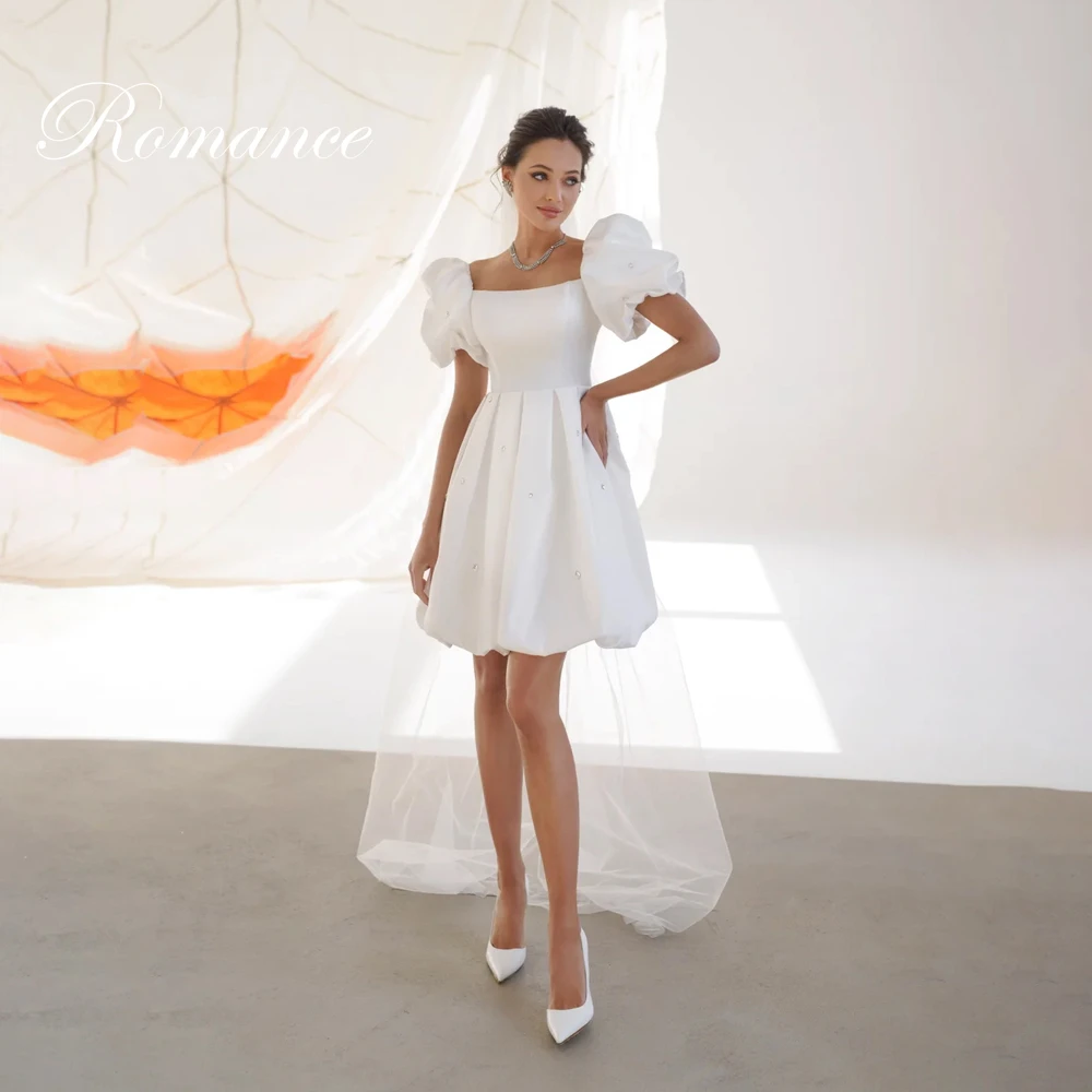 Classic Pleat Beading Short A-Line Wedding Dress Puff Sleeve Strapless Open Back Satin Bridal Gown Vestidos De Novia Customized
Classic Pleat Beading Short A-Line Wedding Dress Puff Sleeve Strapless Open Back Satin Bridal Gown Vestidos De Novia Customized