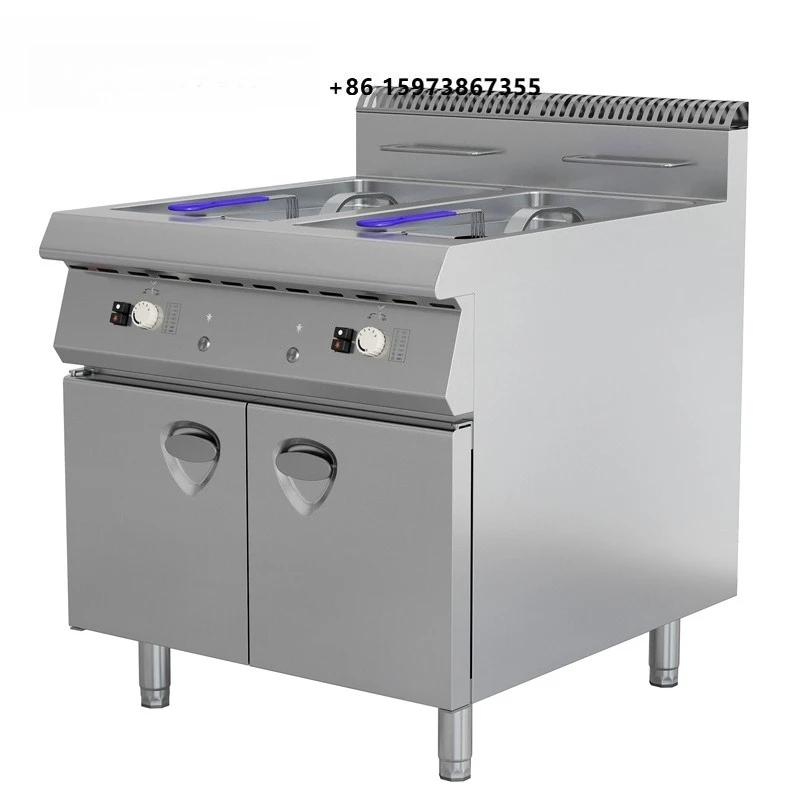 Heavy-Duty Stainless Steel 50L Gas Style Dual Tank Commercial Deep Fryers with Cabinet for Meat, Seafood, Chips, Donuts
Heavy-Duty Stainless Steel 50L Gas Style Dual Tank Commercial Deep Fryers with Cabinet for Meat, Seafood, Chips, Donuts