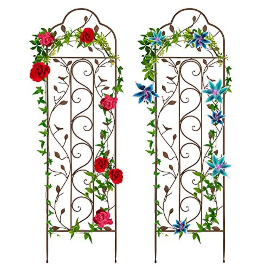 Garden trellis set for lawn and backyard use: 2 iron arched trellises 60x15 inches black finish rust-resistant with decorative
Garden trellis set for lawn and backyard use: 2 iron arched trellises 60x15 inches black finish rust-resistant with decorative