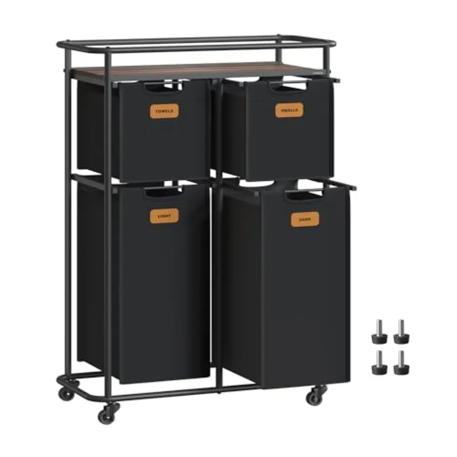 Portable Rolling Laundry Sorter with Wheels and Adjustable Shelf 39.6 Gal 150 L Storage Cart Featuring 4 Removable Liners and 6
Portable Rolling Laundry Sorter with Wheels and Adjustable Shelf 39.6 Gal 150 L Storage Cart Featuring 4 Removable Liners and 6