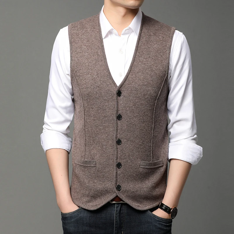 Men 100% Cashmere Vest Jumpers Coat 2020 Autumn Winter Pure Wool Soft Thicked Warm Knitted Sleeveless Sweaters Cardigan
Men 100% Cashmere Vest Jumpers Coat 2020 Autumn Winter Pure Wool Soft Thicked Warm Knitted Sleeveless Sweaters Cardigan