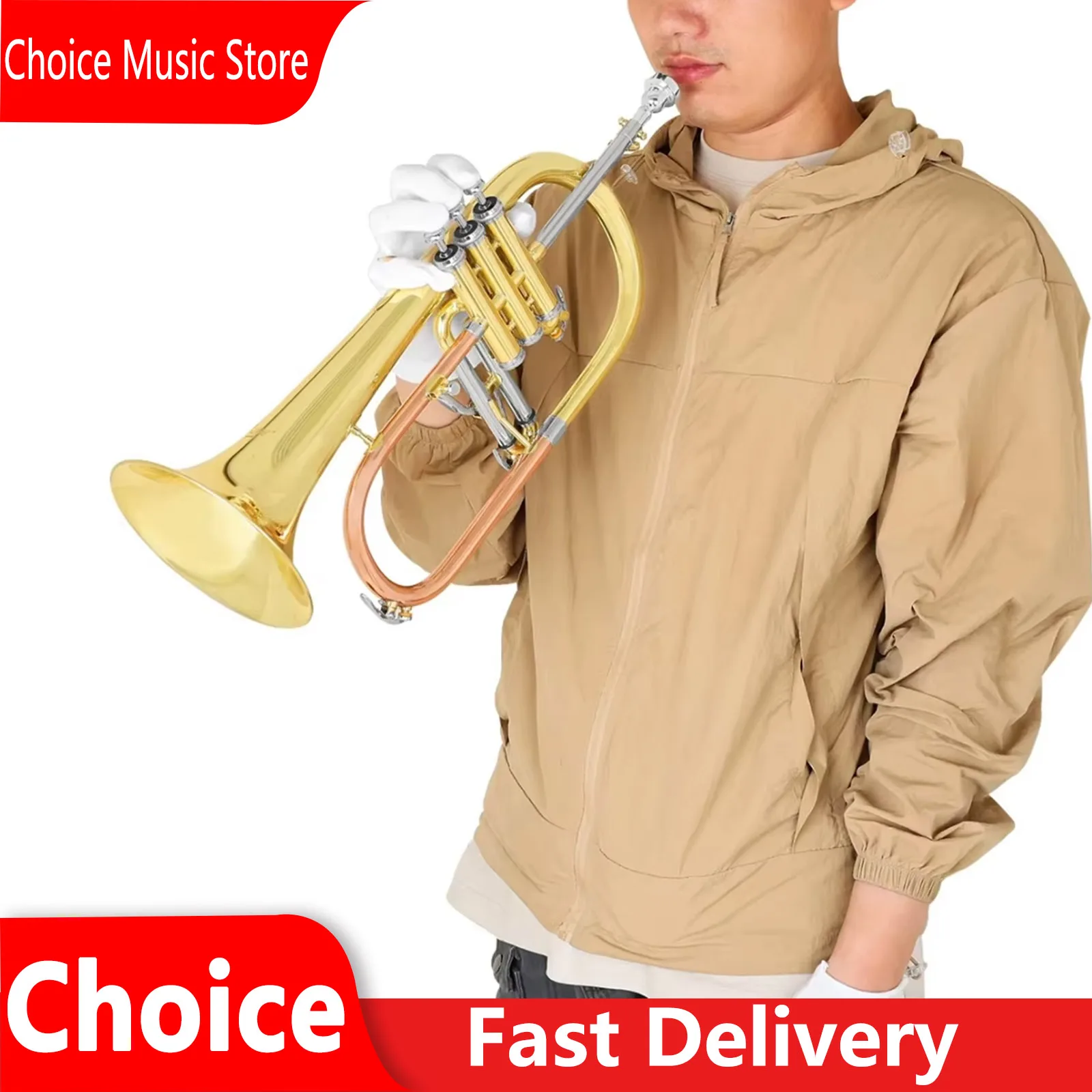 SLADE Flugelhorn Brass Body Gold Lacquer Bb Flugelhorns Professional Brass Instrument Suitable For Beginners And Performers
SLADE Flugelhorn Brass Body Gold Lacquer Bb Flugelhorns Professional Brass Instrument Suitable For Beginners And Performers