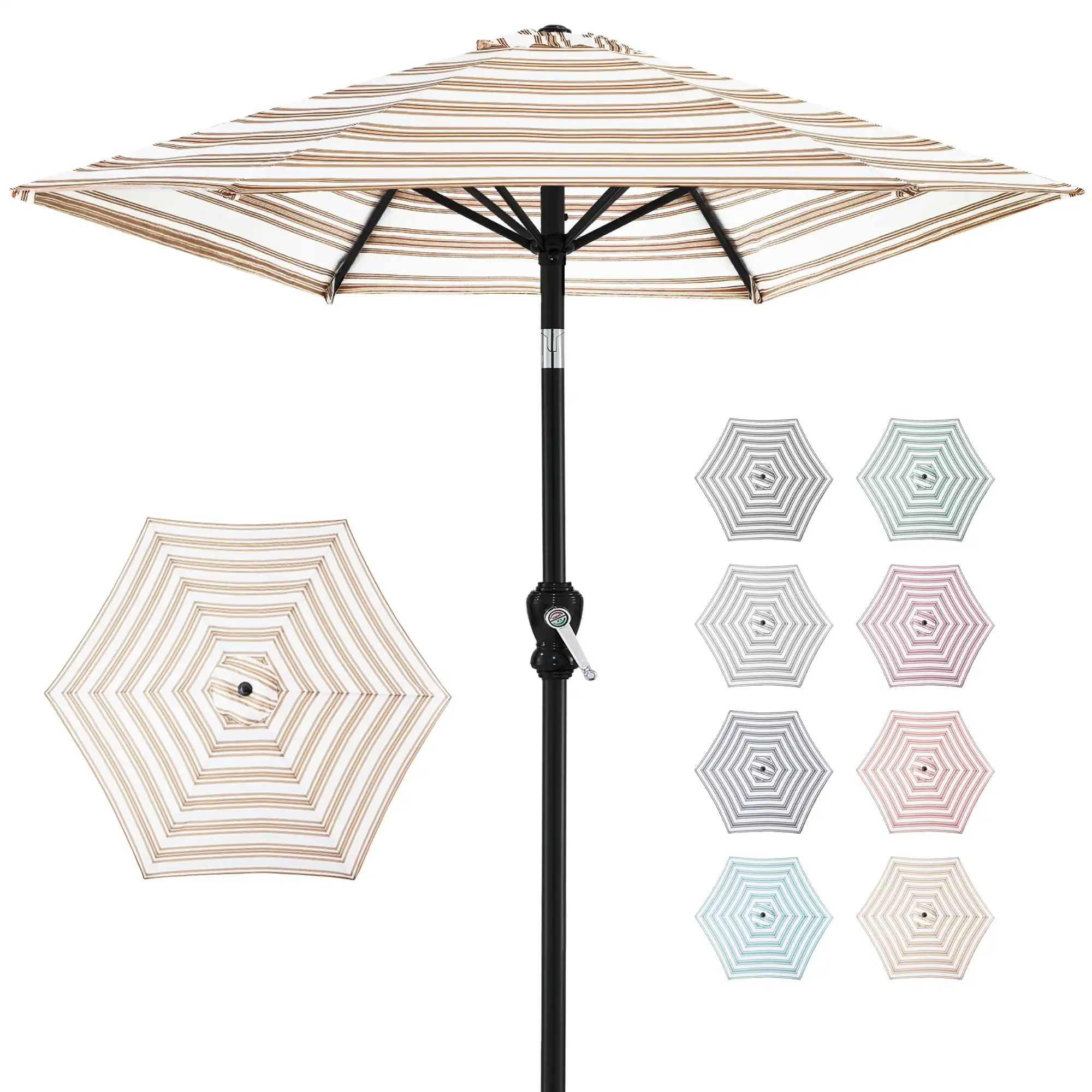 Best Choice Products 10ft Striped Tan Steel Patio Umbrella, 6 Ribs, Crank & Push Button Tilt
Best Choice Products 10ft Striped Tan Steel Patio Umbrella, 6 Ribs, Crank & Push Button Tilt