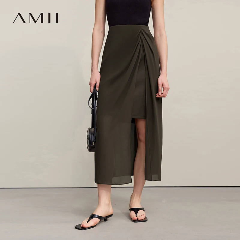 Amii Women's Skirt 2026 Summer Elegant Chiffon Midi Skirt Pleated Side Slit Office Casual Versatile Women's Clothing 12612002
Amii Women's Skirt 2026 Summer Elegant Chiffon Midi Skirt Pleated Side Slit Office Casual Versatile Women's Clothing 12612002
