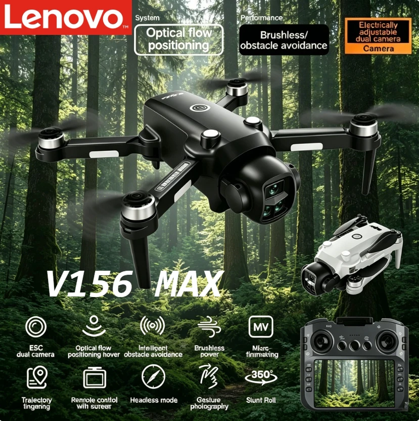 Lenovo V156MAX GPS Drone 8K Professional Aerial Camera FPV Obstacle Avoidance Foldable Quadcopter with Screen Remote Control
Lenovo V156MAX GPS Drone 8K Professional Aerial Camera FPV Obstacle Avoidance Foldable Quadcopter with Screen Remote Control