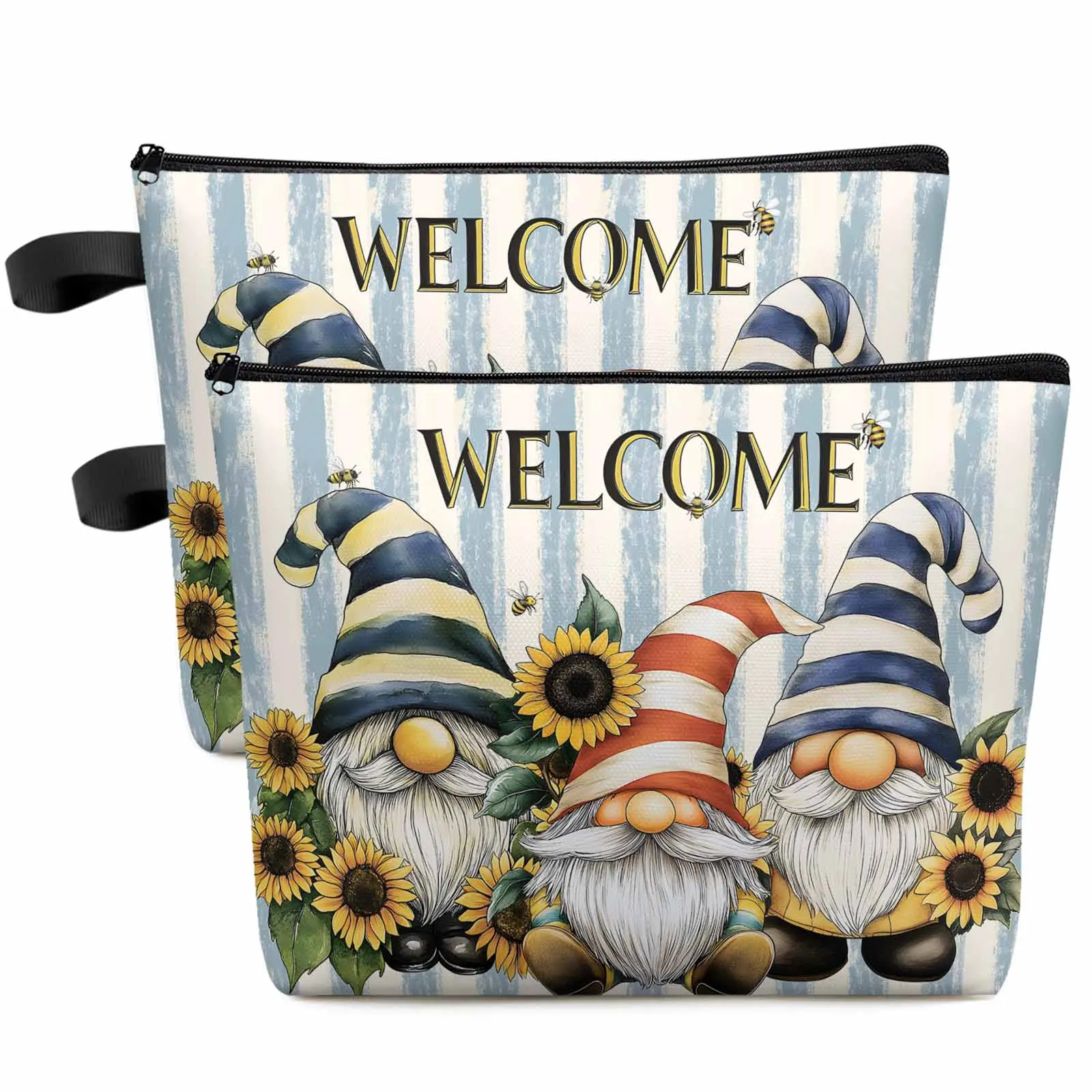 Striped Gnome Bees Sunflower Makeup Bag Pouch Travel Essentials Lady Women Cosmetic Bags Toilet Organizer Storage Pencil Case
Striped Gnome Bees Sunflower Makeup Bag Pouch Travel Essentials Lady Women Cosmetic Bags Toilet Organizer Storage Pencil Case
