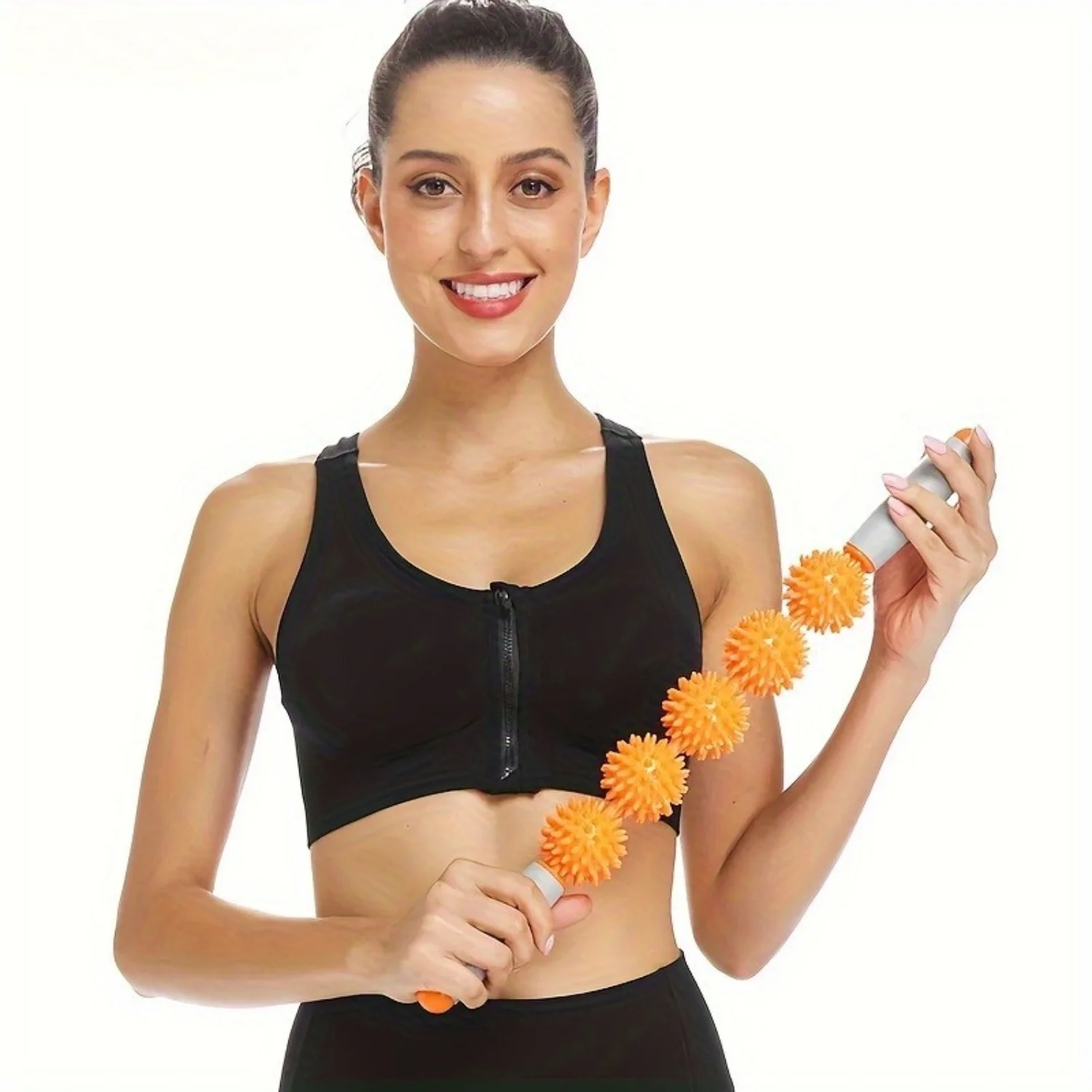5-Ball Spiky Massage Roller Stick for Muscle Relief - Durable Handheld Roller for Athletes, Physical Therapy, Yoga - 1pc
5-Ball Spiky Massage Roller Stick for Muscle Relief - Durable Handheld Roller for Athletes, Physical Therapy, Yoga - 1pc
