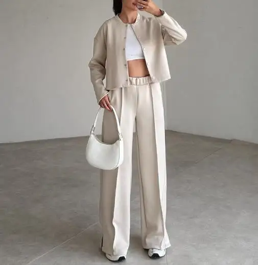 Autumn New Fashion Button Loose Jacket and High Waisted Casual Straight Leg Pants Set for Women's Fashion Slim Fit 2-Piece Set
Autumn New Fashion Button Loose Jacket and High Waisted Casual Straight Leg Pants Set for Women's Fashion Slim Fit 2-Piece Set