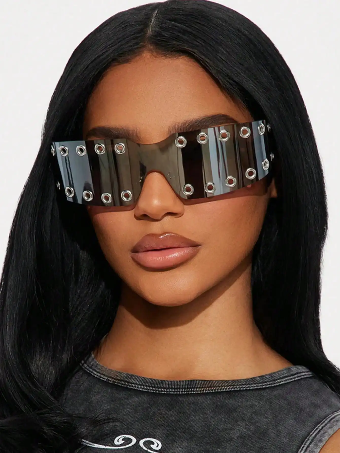 1pc Frameless All-In-One Fashion Glasses, Personalized Cyberpunk Y2K Style, Suitable For Daily Wear, Street Photography, Vacatio
1pc Frameless All-In-One Fashion Glasses, Personalized Cyberpunk Y2K Style, Suitable For Daily Wear, Street Photography, Vacatio