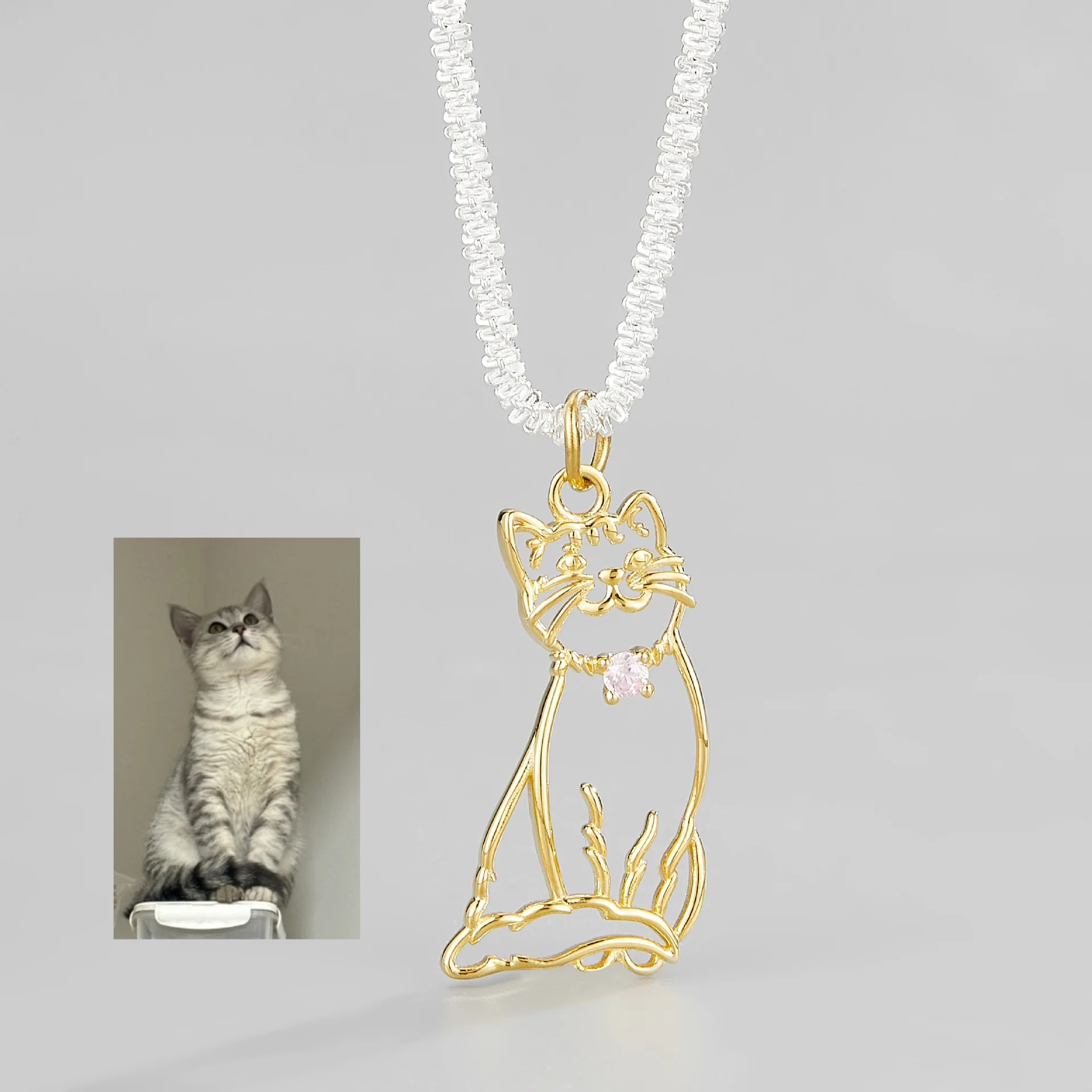 S925 Sterling Silver Cute DIY Cat Dog Pendant Commemorative Custom Picture Jewelry Necklaces
S925 Sterling Silver Cute DIY Cat Dog Pendant Commemorative Custom Picture Jewelry Necklaces