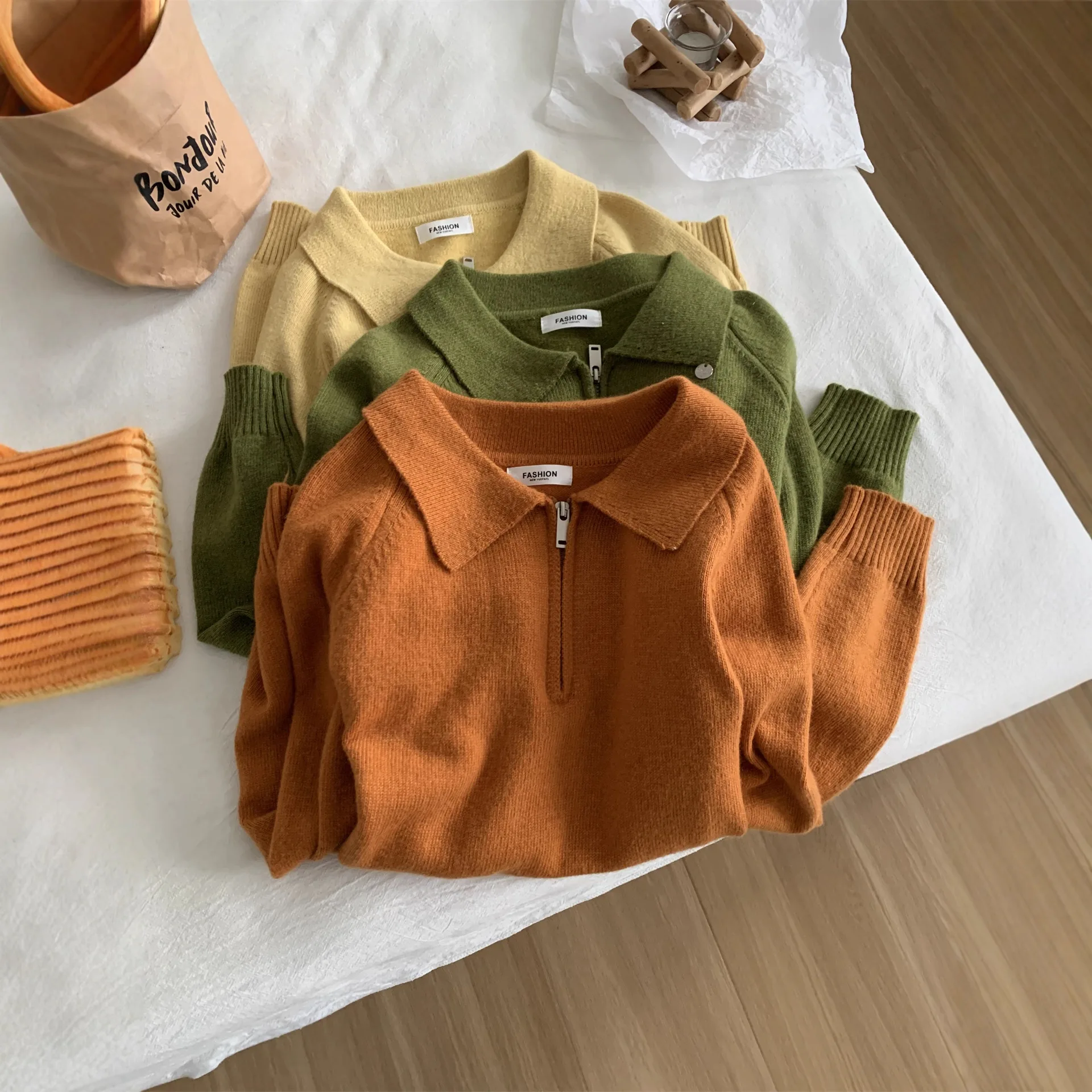 Half-zip Polo's Collar Sweater For Women Wool Knitwear, Autumn Winter Warm Pullover Base Shirt
Half-zip Polo's Collar Sweater For Women Wool Knitwear, Autumn Winter Warm Pullover Base Shirt