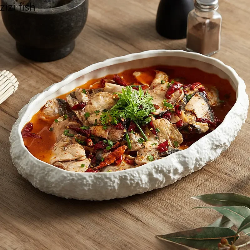 Rock Texture Ceramic Main Dish Plate Kitchen Household Pasta Steak Dish Plate Creative Pure White Characteristic Tableware
Rock Texture Ceramic Main Dish Plate Kitchen Household Pasta Steak Dish Plate Creative Pure White Characteristic Tableware